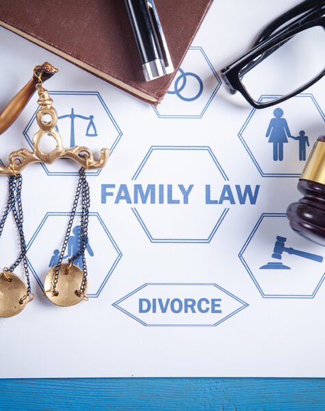 Family Law. Judge gavel and book on the desk